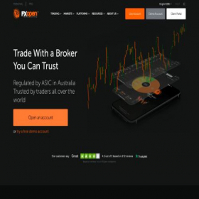 Скриншот главной страницы сайта fxopen.com.au