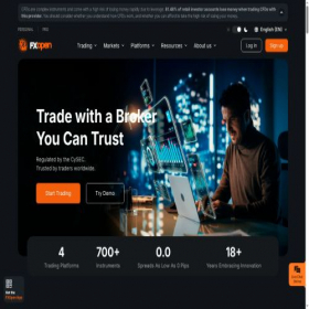 Скриншот главной страницы сайта fxopen.com
