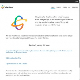 Скриншот главной страницы сайта galaxymining.com