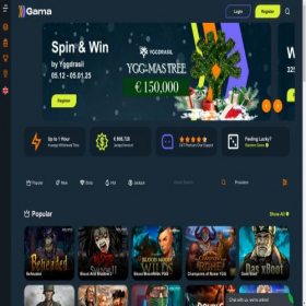 Скриншот главной страницы сайта gamaspin365.com