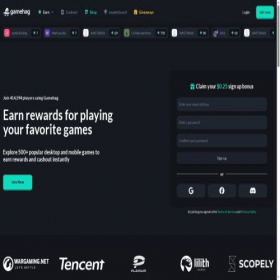 Скриншот главной страницы сайта gamehag.com