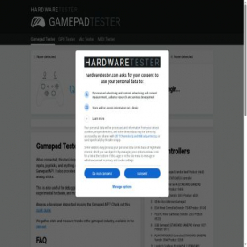 Скриншот главной страницы сайта gamepad-tester.com
