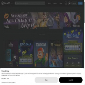Скриншот главной страницы сайта games.gala.com