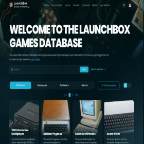 Скриншот главной страницы сайта gamesdb.launchbox-app.com