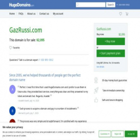 Скриншот главной страницы сайта gazrussi.com
