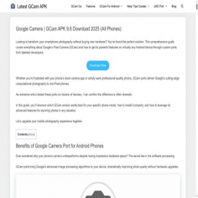 Скриншот главной страницы сайта gcamapk.io