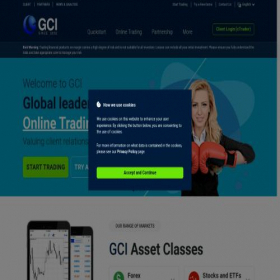 Скриншот главной страницы сайта gcitrading.com