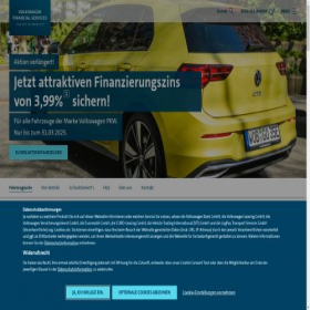Скриншот главной страницы сайта gebrauchtwagen.vwfs.de