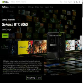 Скриншот главной страницы сайта geforce.com