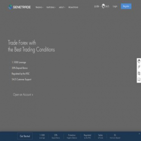 Скриншот главной страницы сайта genetrade.com