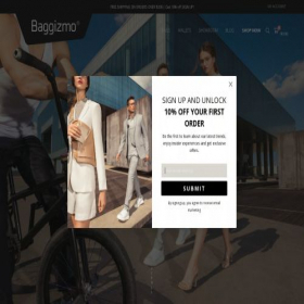Скриншот главной страницы сайта getbaggizmo.com