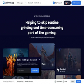 Скриншот главной страницы сайта getboost.gg