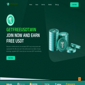 Скриншот главной страницы сайта getfreeusdt.win