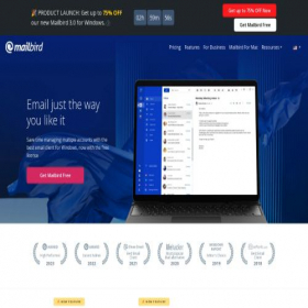 Скриншот главной страницы сайта getmailbird.com