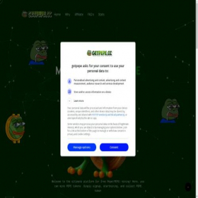 Скриншот главной страницы сайта getpepe.cc