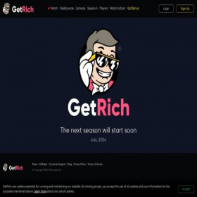 Скриншот главной страницы сайта getrich.tv