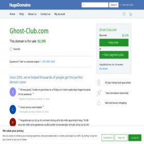 Скриншот главной страницы сайта ghost-club.com