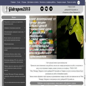 Скриншот главной страницы сайта gidrapon2013.ru