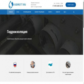 Скриншот главной страницы сайта gidro77.ru