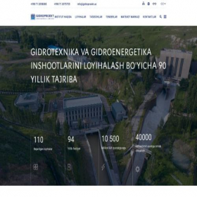 Скриншот главной страницы сайта gidroproekt.uz