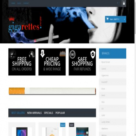 Скриншот главной страницы сайта gigarettes.com