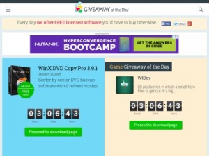 Скриншот главной страницы сайта giveawayoftheday.com