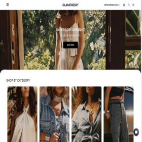 Скриншот главной страницы сайта glamdressy.com