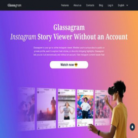 Скриншот главной страницы сайта glassagram.com