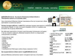 Скриншот главной страницы сайта gold.bitcoin-ex.ru