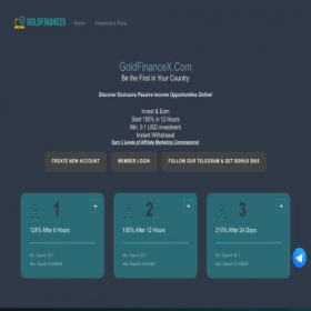 Скриншот главной страницы сайта goldfinancex.com
