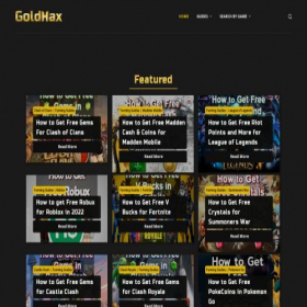 Скриншот главной страницы сайта goldhax.com