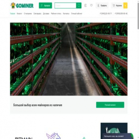 Скриншот главной страницы сайта gominer.ru