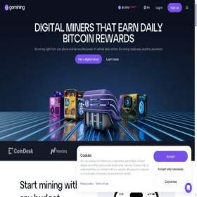Скриншот главной страницы сайта gomining.com