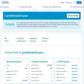 Скриншот главной страницы сайта goodsforsale24.space