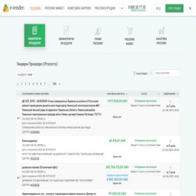 Скриншот главной страницы сайта gov.e-tender.ua