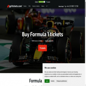 Скриншот главной страницы сайта gp1tickets.com