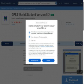 Скриншот главной страницы сайта gpss-world-student-version.software.informer.com