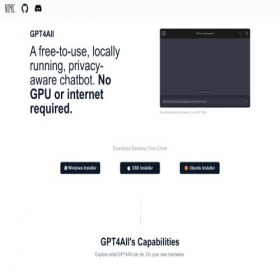 Скриншот главной страницы сайта gpt4all.io