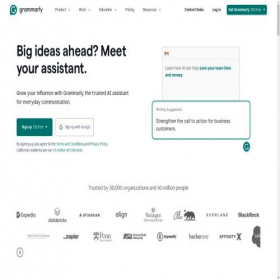 Скриншот главной страницы сайта grammarly.com