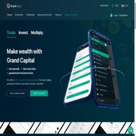 Скриншот главной страницы сайта grandcapital.net