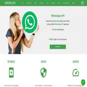Скриншот главной страницы сайта green-api.com