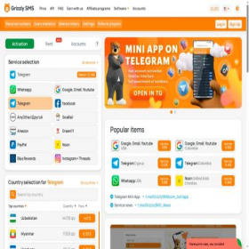 Скриншот главной страницы сайта grizzlysms.com