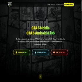 Скриншот главной страницы сайта gta5app.mobi