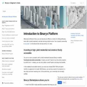 Скриншот главной страницы сайта guide.binaryx.com