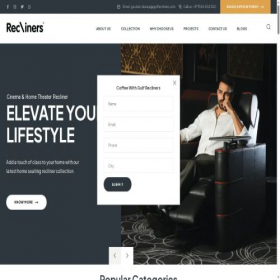 Скриншот главной страницы сайта gulfrecliners.com