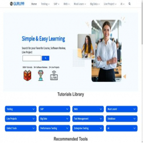 Скриншот главной страницы сайта guru99.com
