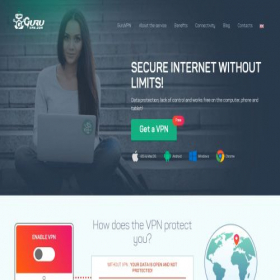 Скриншот главной страницы сайта guruvpn.com