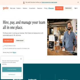 Скриншот главной страницы сайта gusto.com