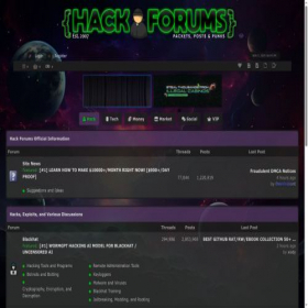 Скриншот главной страницы сайта hackforums.net