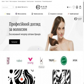 Скриншот главной страницы сайта haircosmetics.com.ua